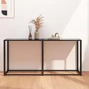 Console Table, Hallway Table Entryway Table Behind Sofa Table Couch Table Console Table Black 160x35x75.5cm Tempered Glass