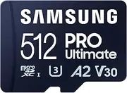 Samsung PRO Ultimate Micro SD Card, 512 GB, Maximum Transfer Rate 200MB/s microSDXC, UHS-I U3, MB-MY512SA-IT/EC