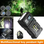 Mini LED Flashlight Keychain Pocket Torch COB Bright Work Light USB Rechargeable