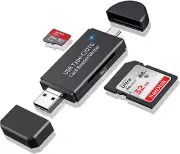 Sd/Micro SD Card Reader, Card Reader, USB Type C Micro USB OTG Adapter and USB 2