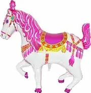90cm Pink Circus/ Carousel/ Carnival Horse Shaped Foil Balloon