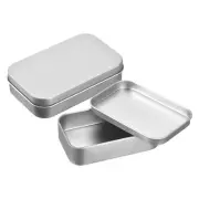 16Pcs 3.7x2.4x0.9Inch Metal Tin Box Containers, Storage Box with Lid, Silver