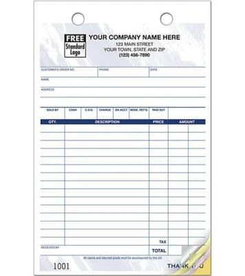 500 Multi-Purpose 3 Part Register Forms, Large Format Nebs Deluxe No.610T-3