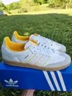 ADIDAS ORIGINALS MEN'S SAMBA OG WHITE CREW YELLOW SNEAKERS ID1479 SIZE US 10