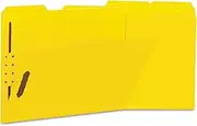 Universal 13524 Deluxe Reinforced Top Tab Document File Folders, 2 Fasteners, 13 Tab, Letter, Yellow, 50Box