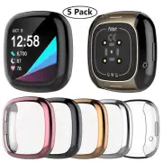 5 Pack For Fitbit Versa 2/3/4 Screen Protector Case Soft TPU Rugged Bumper Cover