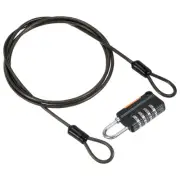 4 Digit Combination Lock 3Ft Security Cable Padlock Steel Lock Chain Black