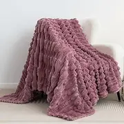 [UGFJMN] Soft Fleece Throw Blanket - Fluffy Cosy Warm Fleece Blanket for Sofa, Bed and Couch，Purple，70×100cm
