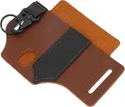 1pc Waist Belt Bag Pouch Men Belts Flashlight Belt Key Holder Organizer Multi-use Belt Leather Retro Storage For Belt Brown