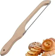 Wooden Bread Cutter - Serrated Saw Bread Slicer Dough Cutter | Stainless Steel Saw Cutting Tool, Fiddle Bow Baking Tools Supplies for Even Slicing