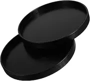 2Pcs Round Wood Trays for Serving Food Decorative Platter for Home Decor Rustic Farmhouse Style for Kitchen Table Coffee Table Display Elegant Candle Holder