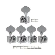 Set 4R1L 5-String Bass Guitar Machine Heads Tuning Pegs Open Style Tuners Chrome