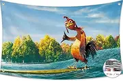 Probsin Chicken Flag 3x5Ft Meme Funny Flag Banner Party Supplies Yard Signs Home Decor Hanging Poster for College Room Man Cave Welcome Photo Backdrop with Brass Grommets Blue