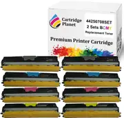 2 Sets BCMY Compatible Toner Cartridge for OKI 44250708 44250707 44250706 44250705 (2,500 Pages) for OKI C110 C130n MC160n