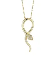 Glaze Jewelry 14K Plated Silver CZ Snake Necklace