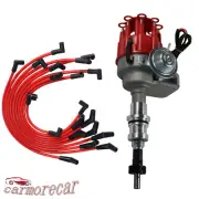 New Red Cap HEI Distributor and Plug Wires 289-302 For Ford Mercury Small Block