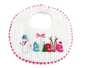 Mud Pie Baby Girl Believe Christmas Xmas Cotton Bib