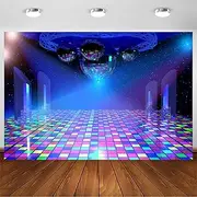 CSFOTO 10x7ft Discos Party Backdrop 80s Night Club Music Dance Concert Stage Birthday Party Background for Photography Discos Ball Ballroom Backdrop for Parties