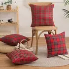 Polished Look Pillow Covers Geometric Plaid Print Pillowcase Set Frosted Hair