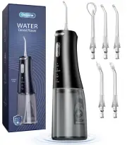 Water Dental Flosser, 300ML Portable Oral Irrigator for Teeth, 4 Modes and 5 Jet