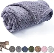 Dog Blanket or Cat Blanket or Pet Blanket, Warm Soft Fuzzy Blankets for Puppy, Small, Medium, Large Dogs or Kitten, Cats, Plush Fleece Throws for Bed, Couch, Sofa, Travel (M/32" x 40", Purple)