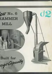 No. 6 Hammer Mill IH International Harvester McCormick Belt Drive Sales Brochure
