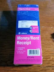Lot of 3 Adams Money/Rent Receipt Books 3 Part Carbonless Numbered TC2701