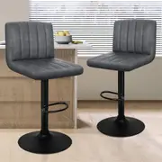 2x ALFORDSON Bar Stools Swivel Chair Grey