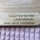 NEW Charcuterie Cutting Board NOUN: ADULT LUNCHABLE Meat Cheese Bread Wood 14in