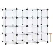 Plastic Shoe Rack,16-Cube Modular Shoes Storage Stand, Multifunction Closet C...