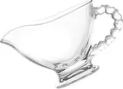 Amosfun Glass Gravy Sauce Boat with Handle Clear Gravy Dish Coffee Milk Creamer Pitcher Mini Sauce Jug
