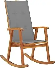Rocking Chair with Cushions Solid Acacia Wood, Lounge Comfort for Outdoor Patio Deck Furniture, Garden & Balcony Wooden Chairs