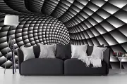 3D Swirl Black and White Self-adhesive Bedroom Wallpaper Wall Murals Home Decor