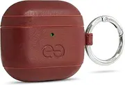 Dreem Om Case Cover with Keychain Clip Compatible with AirPods 4 for Apple AirPods 4th Generation, Vegan Leather AirPod Case for Men & Women, Luxury Earbuds Accessory for iPhone - Burgundy