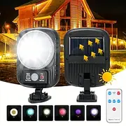Remote Controlled LED Solar Outdoor Street Lights With Remote Lamp Garden Waterproof Balcony Staircase Human Body Motion Powered Sensing Wall Light 1PC
