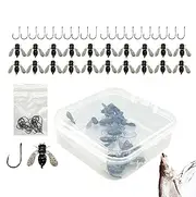 Ylnailky Fly Fishing Lures | Fish Attractant Fly Fishing Bait with Hook - Fly Lure, Fly Fishing Bait, Fly Fishing Fly Assortment for Pike, Salmon