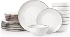 Plates and Bowls Sets, 24 Pieces Stoneware Dinnerware Sets, Dishes Set for 8, Mi