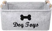 Dog Toy Box, Dog Toy Storage Basket with Handles, Collapsible Pet Supplies Storage Basket, Suitable for Storage of Dog Toys, Dog Accessories