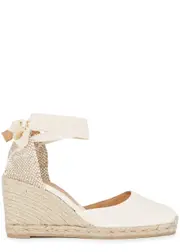 Castañer Carina 80 Canvas Wedge Espadrilles - White - 8 8