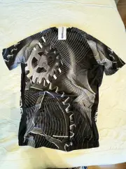 New Mens Cycle Hot Ride Quick Dry Gears Blk/ White XL Shorts And Shirt(BiB)