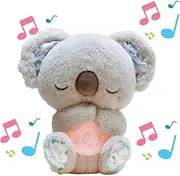 Anxiety Relief Koala Soothing Breathing Otter, Anxiety Relief Koala Bear Plush with Music Lights & Rhythmic Breathing Motion, for Sleep Companion 5 Levels of Volume Adjustable(Colour:Grey)