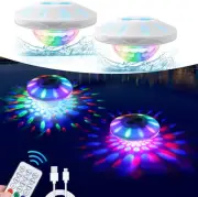 Floating Pool Lights with Remote: 4 Pack Pool Lights with 6 Dynamic Lighting RGB