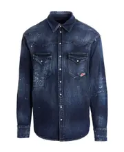 Dsquared2 Logo Patch Buttoned Denim Shirt IT50,IT46 Blue