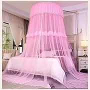 Luxury Ultra Large Mosquito Net Finest Mesh Curtain Net Mosquito Net for Single to King Size (Color : Pink,Size : 1.8 * 2.2m Bed)