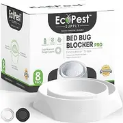 EcoPest Labs Bed Bug Interceptors - 8 Pack | Bed Bug Blocker (Pro) Interceptor Traps (White)