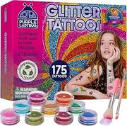 Glitter Tattoo Kit: Temporary Tattoo kit with Glitter Tattoos for Kids by Purple Ladybug