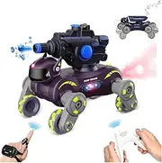 Multifunctional Stunt Mechanical Dog Car Toy, 4wd Gesture Sensing Stunt Robot Dog Rc Car Toys, Remote Control Robot Dog, Deformable Drift 360° Rolling with Light Spray Music, Two Control Modes (D)