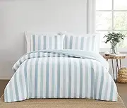 TRULY SOFT Aiden Stripe Comforter Set Blue Polyester 3-Piece King Comforter Set, Stripe Themed, for Men and Women, Oeko-TEX Certified Confidence