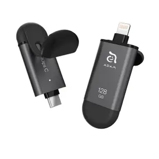 【亞果元素】iKlips C Lightning/USB-C iPhone 雙向智慧隨身碟 128GB 灰