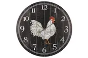 Willow & Silk MDF 60cm Large Round Chook/Rooster Analogue Wall Clock Decor